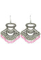 Oxidised Silver Pink Pearls Ethnic Drop Earrings 15g